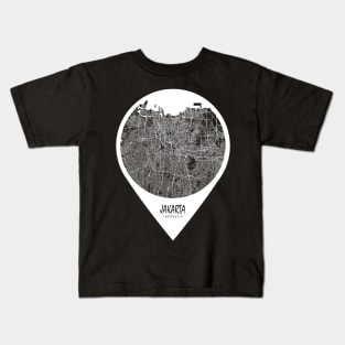 Jakarta, Indonesia City Map - Travel Pin Kids T-Shirt